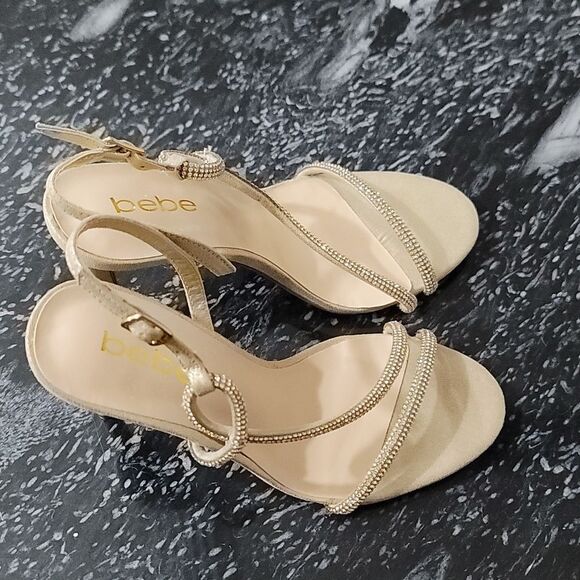 BRAND NEW BEBE STRAPPY HIGH HEEL STILETTOS RHINESTONES STRAP SANDAL - Picture 11 of 13